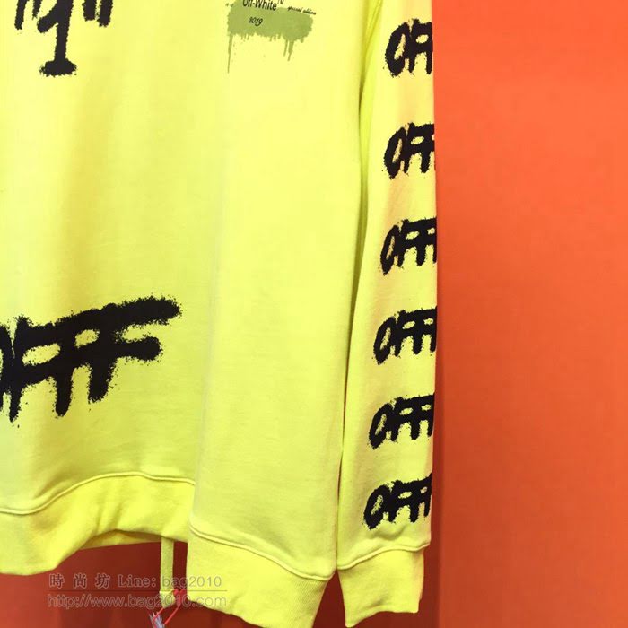OffWhite男裝 19-20FW新款 最高品質 off新款圓領衛衣 off黃色套頭男衛衣  tzy2238